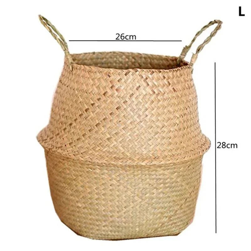 Rustic Artisan-Crafted Basket: Indoor and Outdoor Plant Potting, Laundry, or Multipurpose Organizer Storage Basket - Home Fads