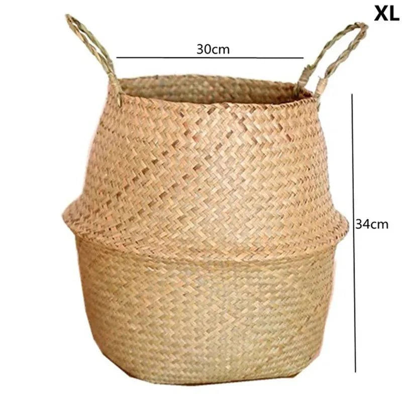 Rustic Artisan-Crafted Basket: Indoor and Outdoor Plant Potting, Laundry, or Multipurpose Organizer Storage Basket - Home Fads