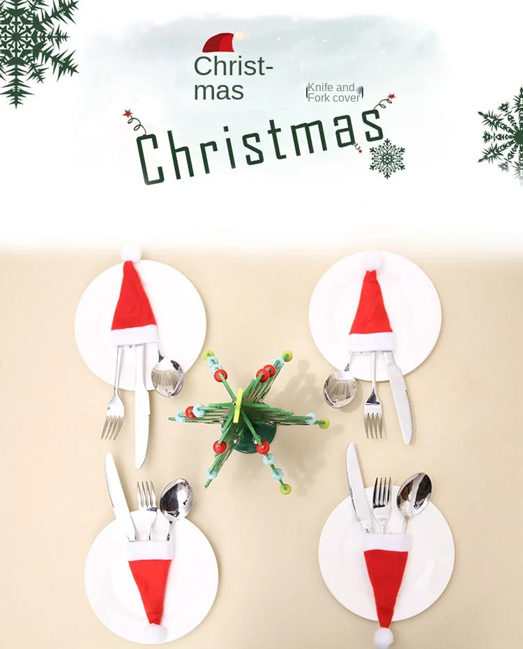 Mini porte-couverts en forme de chapeau de fête – Housses festives pour fourchettes, couteaux et cuillères – Paquets de 5, 10, 20, 30, 50 pour les fêtes et célébrations saisonnières