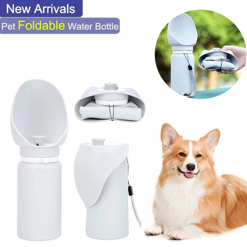 Compact Pet Hydration Solution: Collapsible Water Bottle for Dogs and Cats - 550ml Outdoor Walking Companion - Home Fads