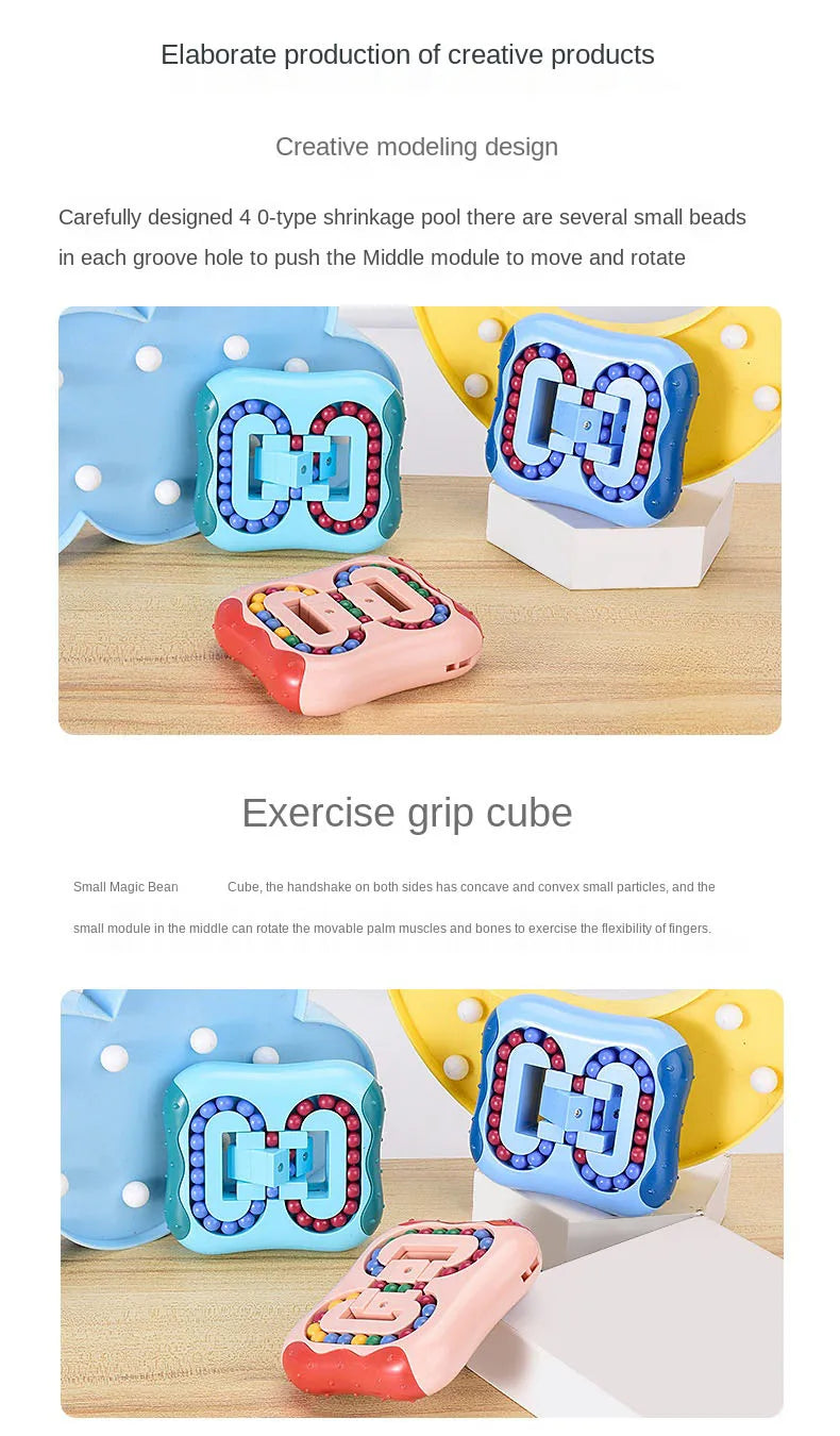 Rotating Bean Fidget Puzzle – Geometric Fingertip Toy for Cognitive Development, Stress Relief & Focus – Educational Game for Kids & Adults