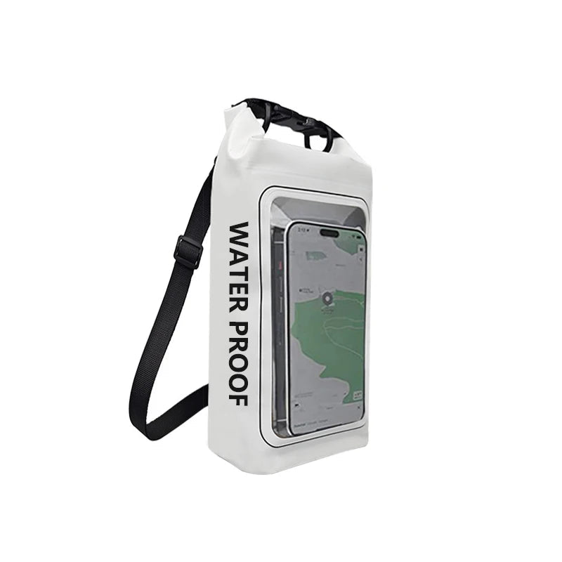 Sac étanche en PVC – Rangement flottant 2 L/5 L avec support de téléphone et sangle pour la randonnée, le bateau, le rafting et les sports nautiques