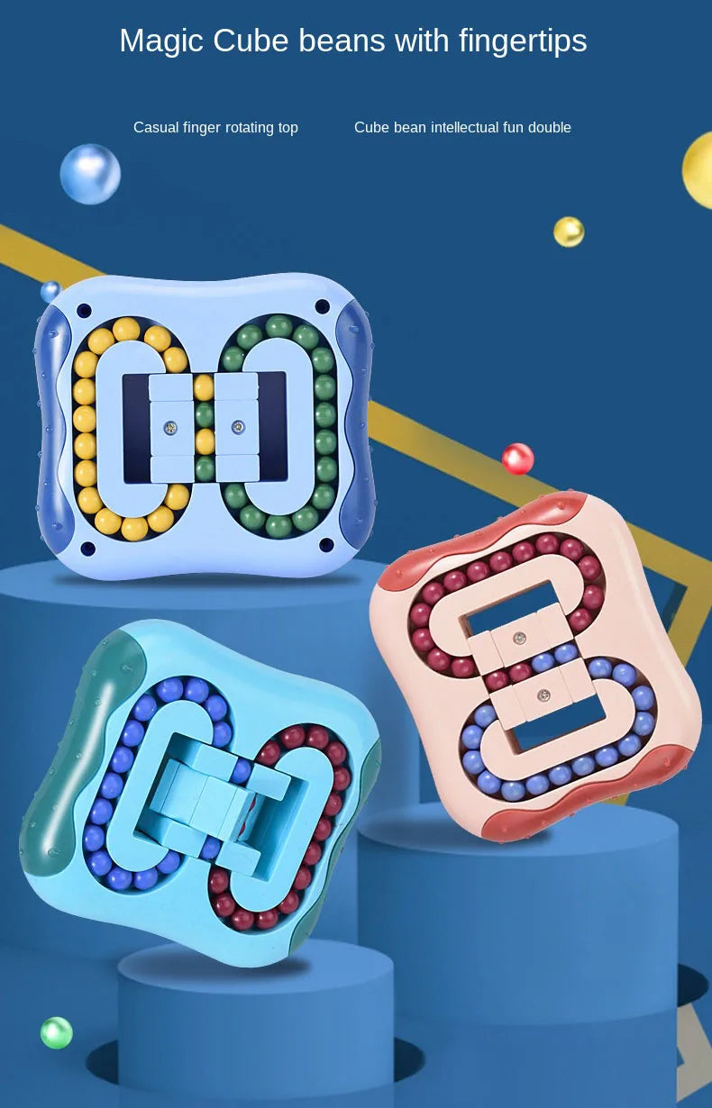 Rotating Bean Fidget Puzzle – Geometric Fingertip Toy for Cognitive Development, Stress Relief & Focus – Educational Game for Kids & Adults
