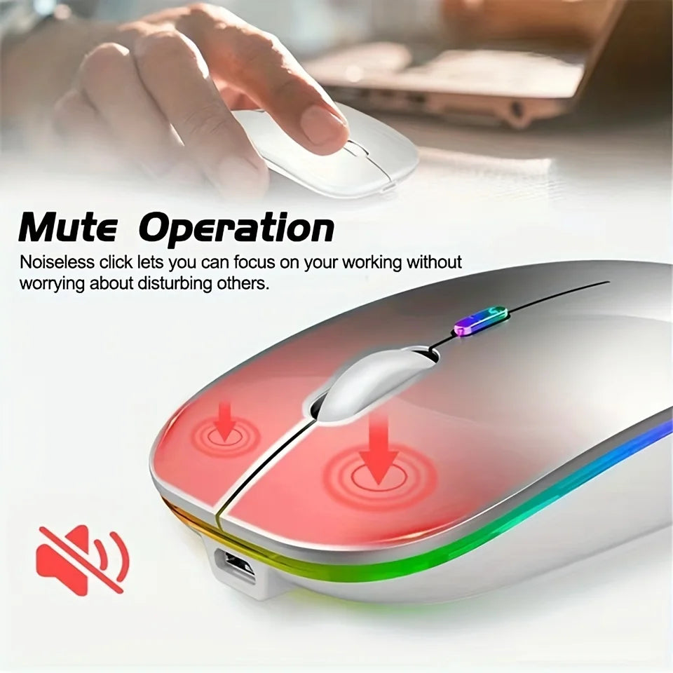 Advanced Rechargeable 2.4G Wireless Gaming Mouse with Bluetooth 5.2 and Dynamic LED Backlighting