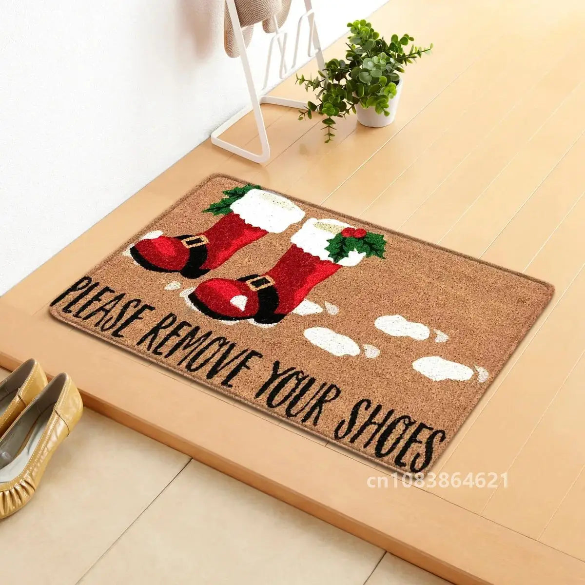 Holiday Doormat - Snowman, Gnomes & Elk Design for Indoor/Outdoor Entrance – Seasonal Home Decor Door Mat
