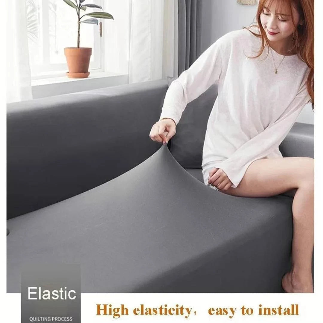 Elastic Solid Color Sofa Cover for Living Room - Breathable and Pet-Friendly Couch Protectors - Available in 1/2/3/4 Seater Options - Home Fads