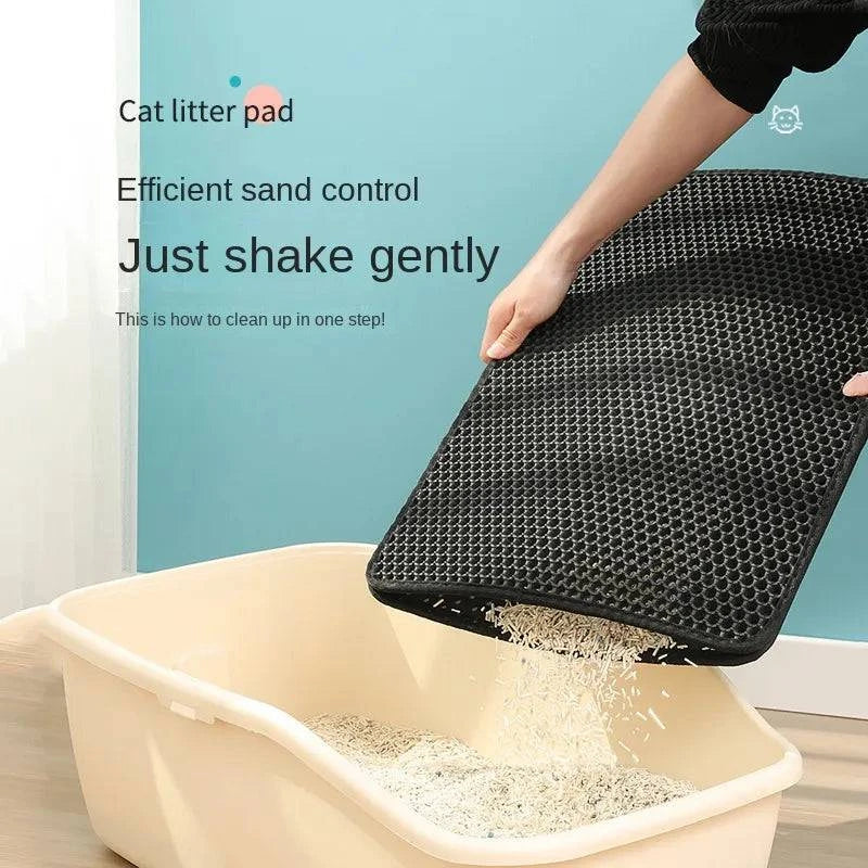 Large Cat Litter Mat - Double Layer Waterproof and Non-Slip Trapping Pad for Easy Cleaning and Mess Containment - Home Fads