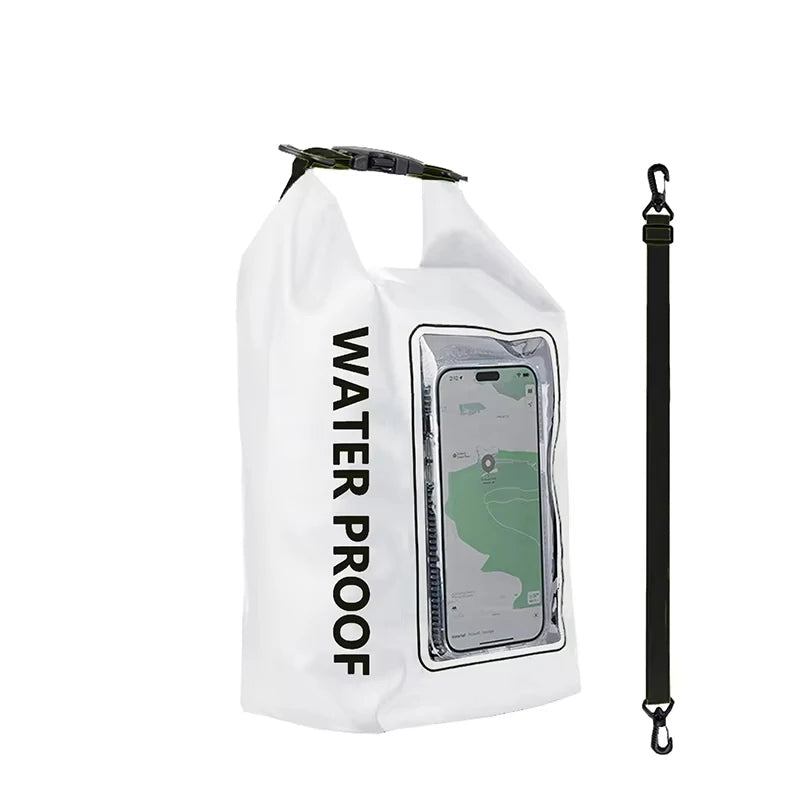 Sac étanche en PVC – Rangement flottant 2 L/5 L avec support de téléphone et sangle pour la randonnée, le bateau, le rafting et les sports nautiques