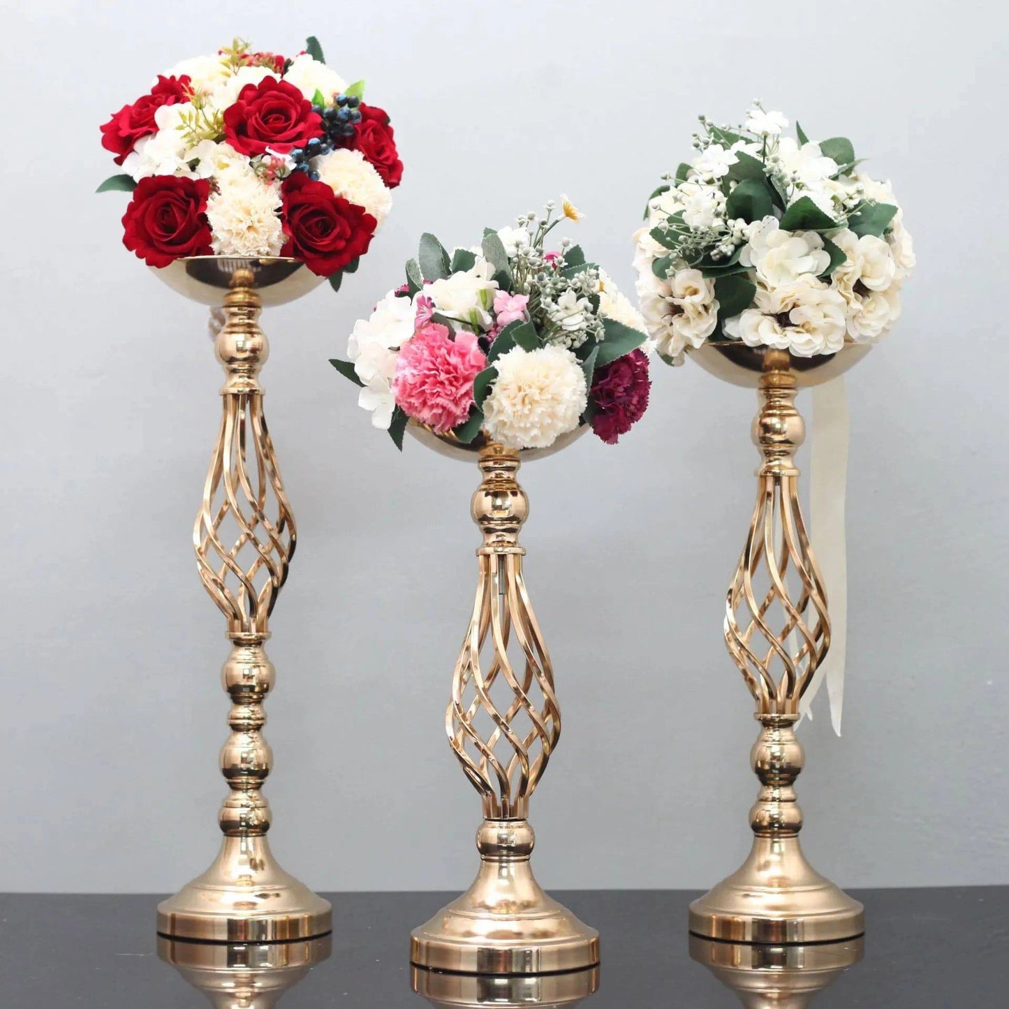 Refined Metal Candle Holder Flower Vase Centerpieces: Perfect for Special Events, Weddings, and Festive Decor - Home Fads