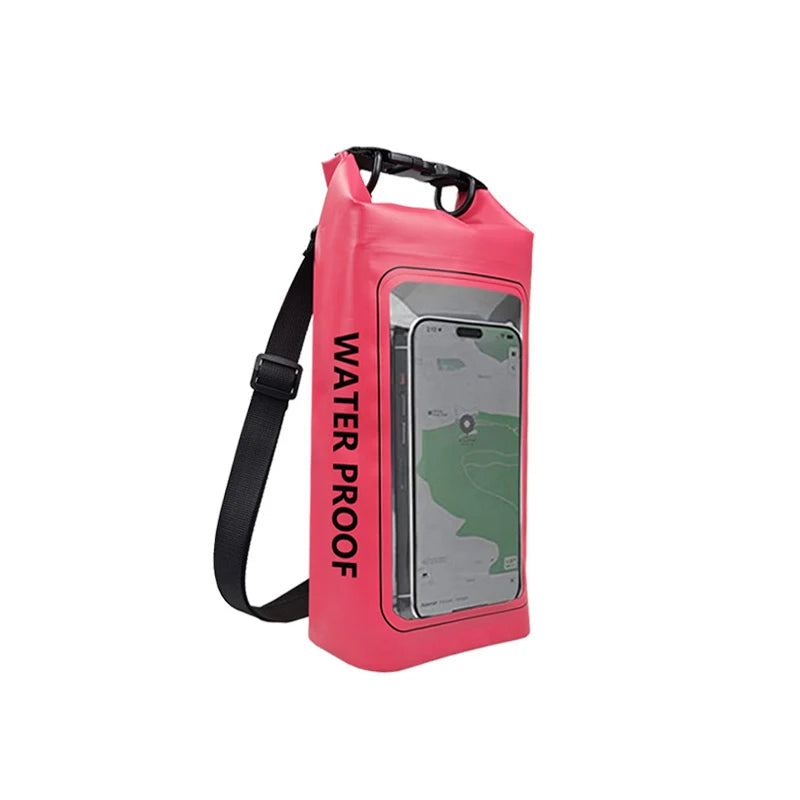 Sac étanche en PVC – Rangement flottant 2 L/5 L avec support de téléphone et sangle pour la randonnée, le bateau, le rafting et les sports nautiques