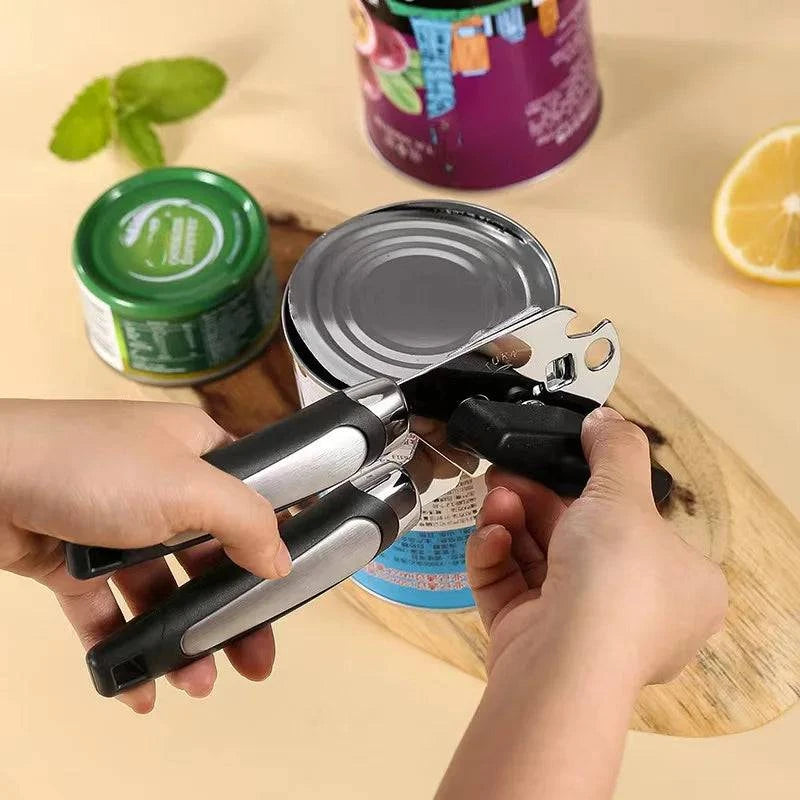 Premium Stainless Steel Can Opener with Magnetic Lid Lifter - Multifunctional Kitchen Tool for Effortless Can and Bottle Opening - Home Fads