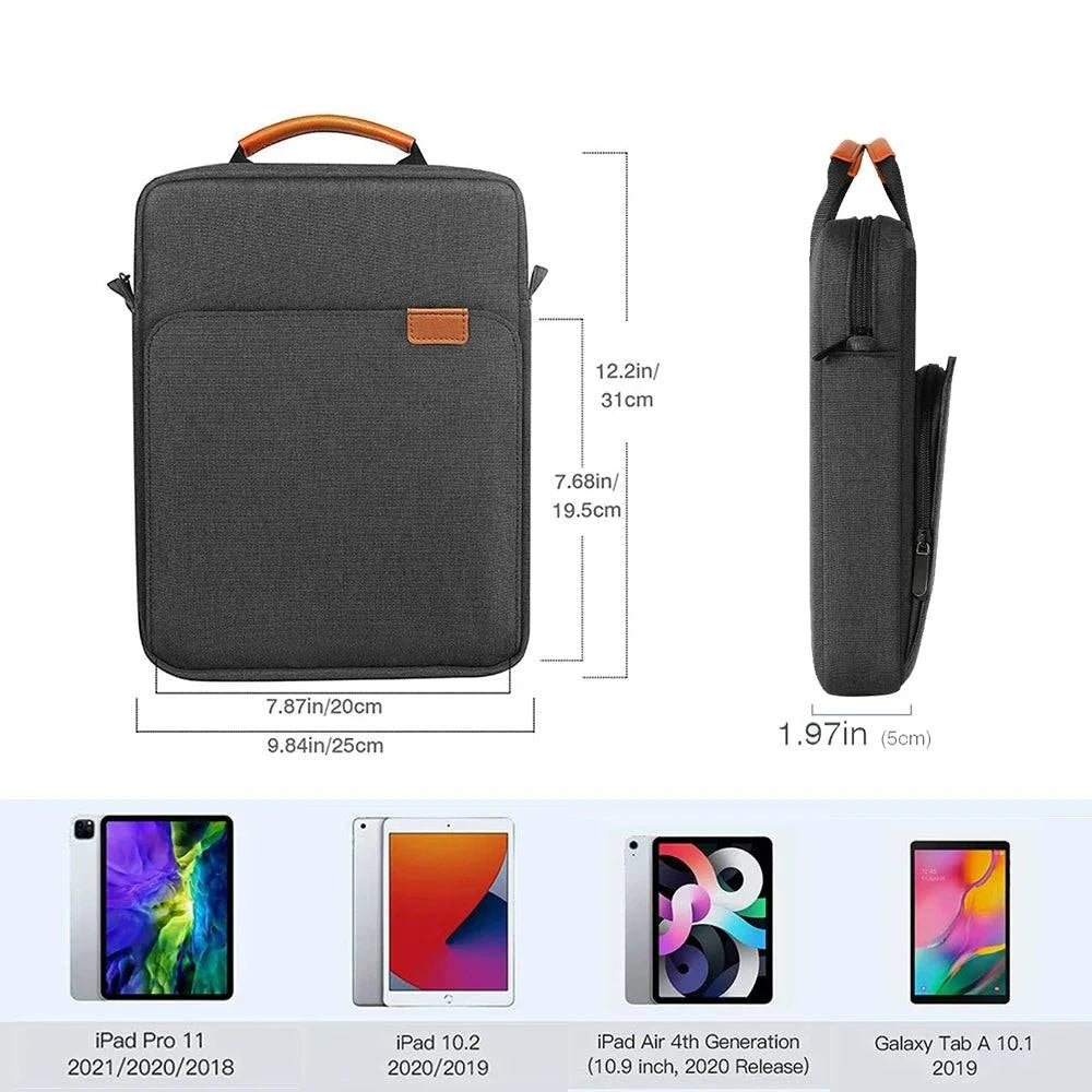 Premium Tablet Shoulder Bag for Various iPad and Tablet Models - Waterproof Case with Multiple Storage Compartments for Men and Women - Home Fads