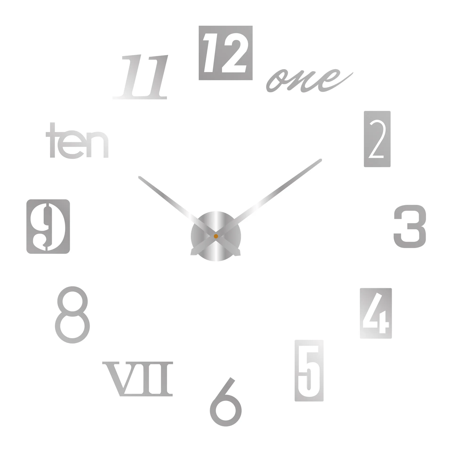 Simple 16 Inch Wall Clock - DIY Acrylic Mirror Stickers - Minimalist Design - Home Fads