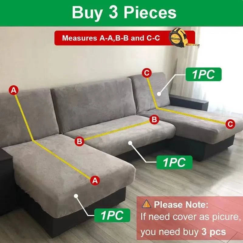 Elastic Solid Color Sofa Cover for Living Room - Breathable and Pet-Friendly Couch Protectors - Available in 1/2/3/4 Seater Options - Home Fads