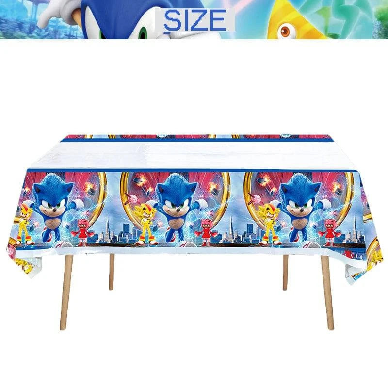 Sonic Theme Party Supplies – Tableware, Cups, Napkins, Tablecloth, Banner, Cake Topper, Balloons, Gift Bags – Boys' Birthday Decorations - Home Fads