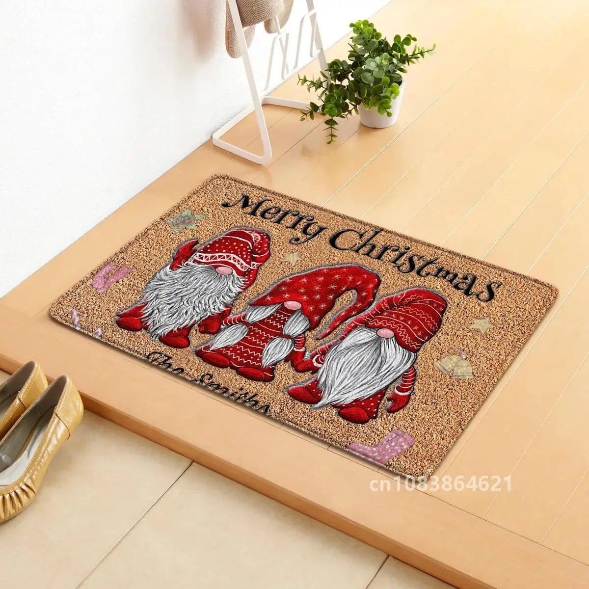 Holiday Doormat - Snowman, Gnomes & Elk Design for Indoor/Outdoor Entrance – Seasonal Home Decor Door Mat