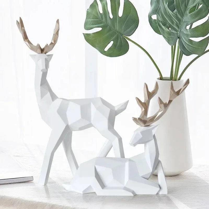 Modern 3D Deer Sculpture - Elegant Table Decor for Home and Office - Home Fads