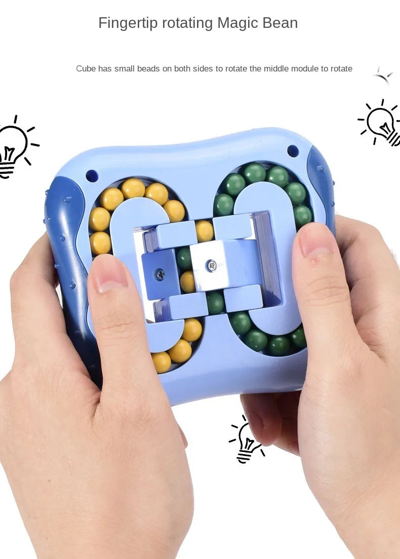 Rotating Bean Fidget Puzzle – Geometric Fingertip Toy for Cognitive Development, Stress Relief & Focus – Educational Game for Kids & Adults