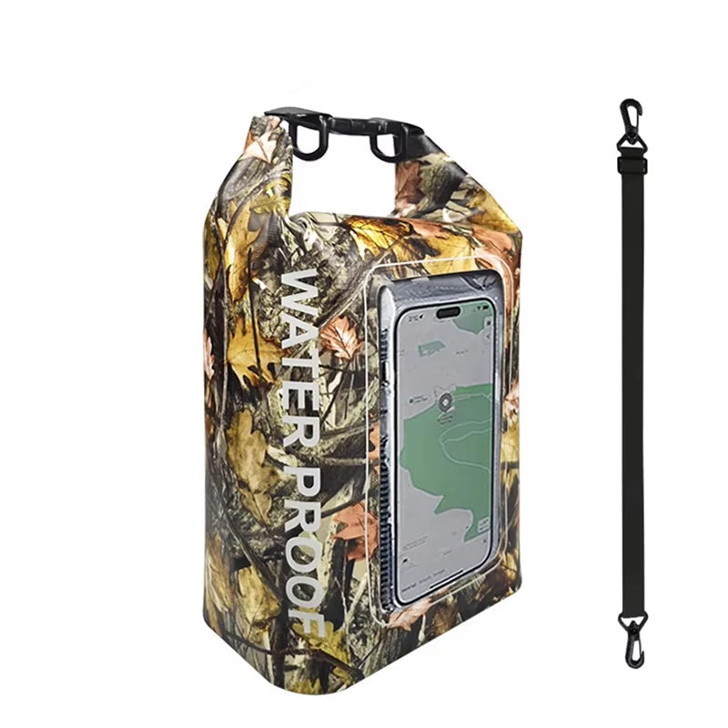 Sac étanche en PVC – Rangement flottant 2 L/5 L avec support de téléphone et sangle pour la randonnée, le bateau, le rafting et les sports nautiques