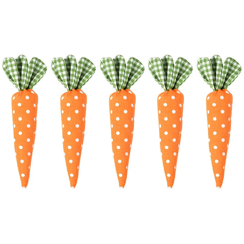 Décorations de carottes artificielles – Lot de 1, 3 ou 5 carottes en tissu doux pour le printemps, les décorations saisonnières, les fêtes, la décoration intérieure et l'artisanat