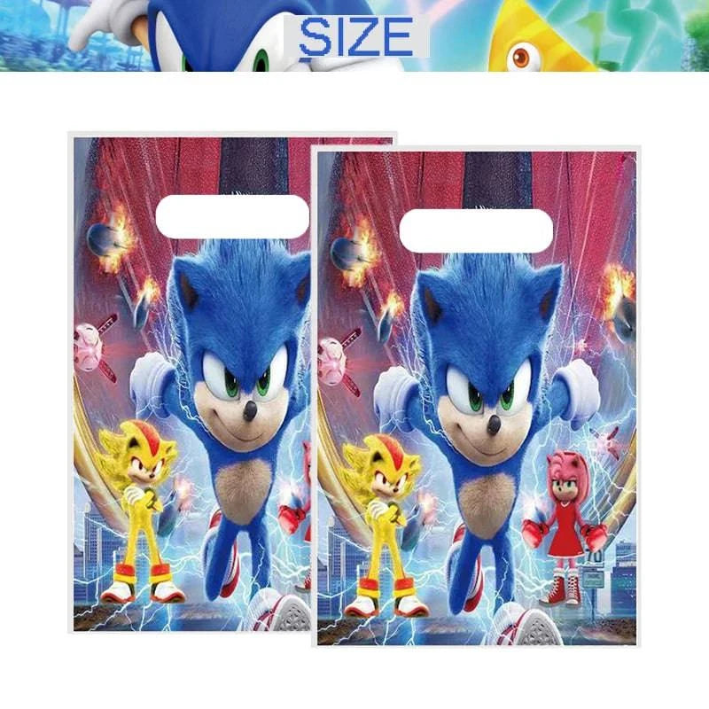 Sonic Theme Party Supplies – Tableware, Cups, Napkins, Tablecloth, Banner, Cake Topper, Balloons, Gift Bags – Boys' Birthday Decorations - Home Fads