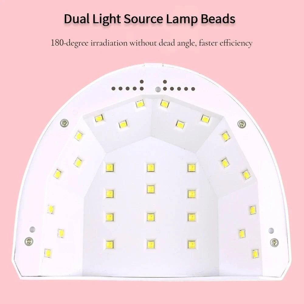 Professional UV LED Nail Lamp Dryer - 48W, 30 Lamp Beads, Gel Polish Curing, Nail Art Equipment - Home Fads