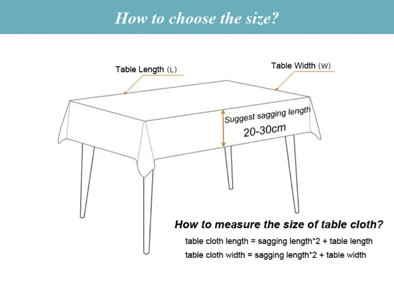 Festive Waterproof Table Cover – Oil-Resistant Rectangular Tablecloth for Holiday Gatherings, Available in Nine Sizes