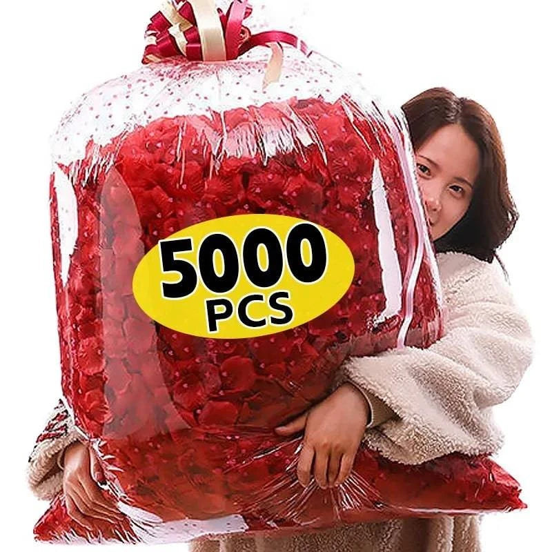 5000/100pcs Artificial Fake Rose Petals Red Colorful Simulation Silk Roses Petal for Valentines Day Wedding Party Romantic Decor - Home Fads