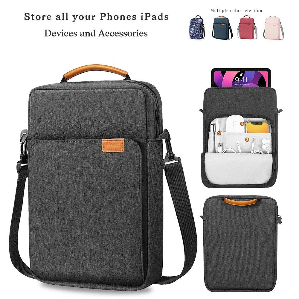 Premium Tablet Shoulder Bag for Various iPad and Tablet Models - Waterproof Case with Multiple Storage Compartments for Men and Women - Home Fads