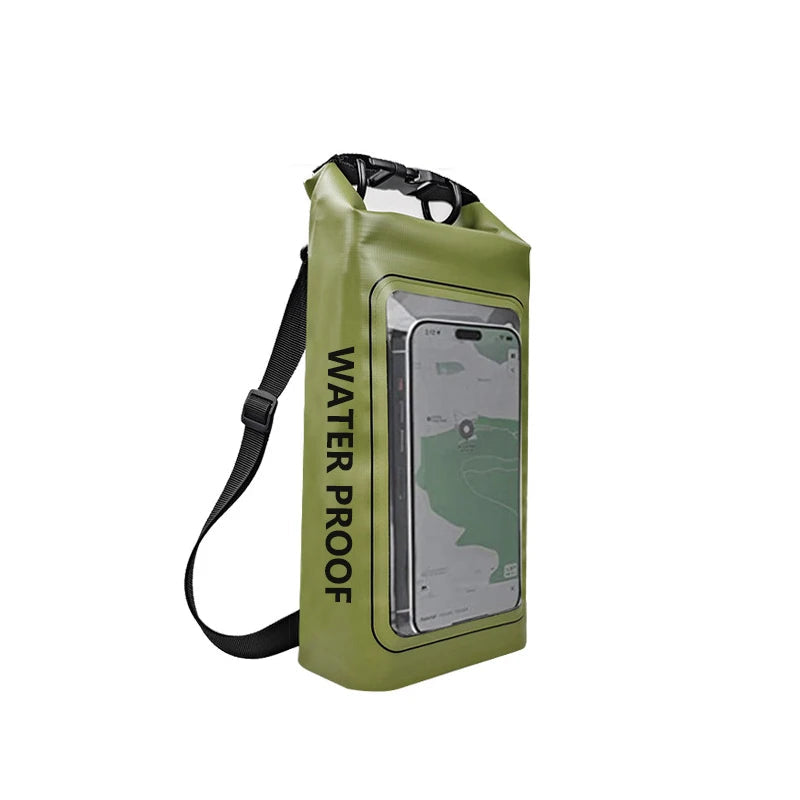 Sac étanche en PVC – Rangement flottant 2 L/5 L avec support de téléphone et sangle pour la randonnée, le bateau, le rafting et les sports nautiques