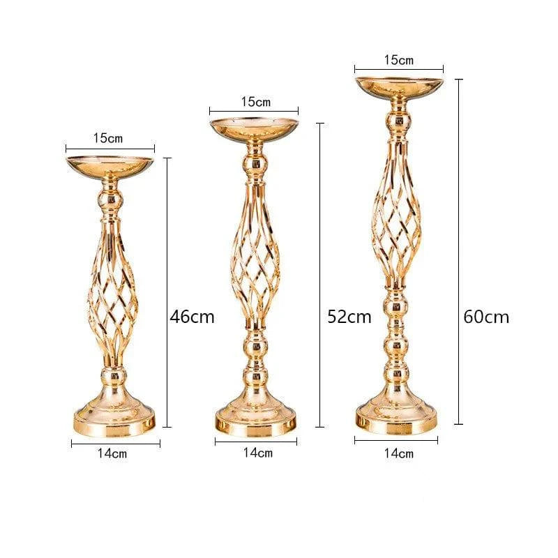 Refined Metal Candle Holder Flower Vase Centerpieces: Perfect for Special Events, Weddings, and Festive Decor - Home Fads