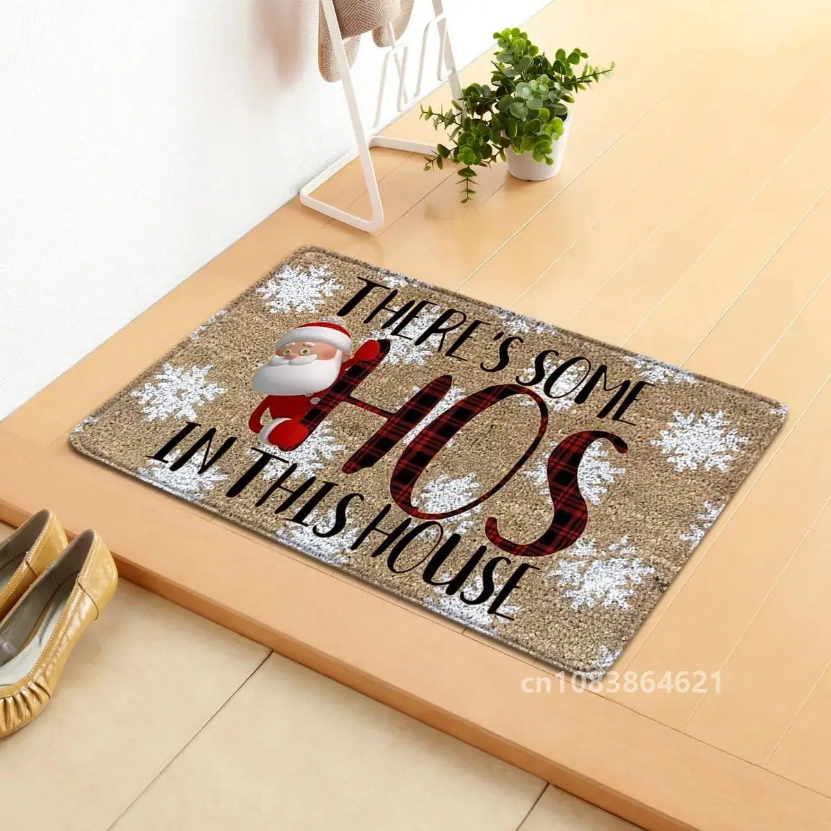 Holiday Doormat - Snowman, Gnomes & Elk Design for Indoor/Outdoor Entrance – Seasonal Home Decor Door Mat