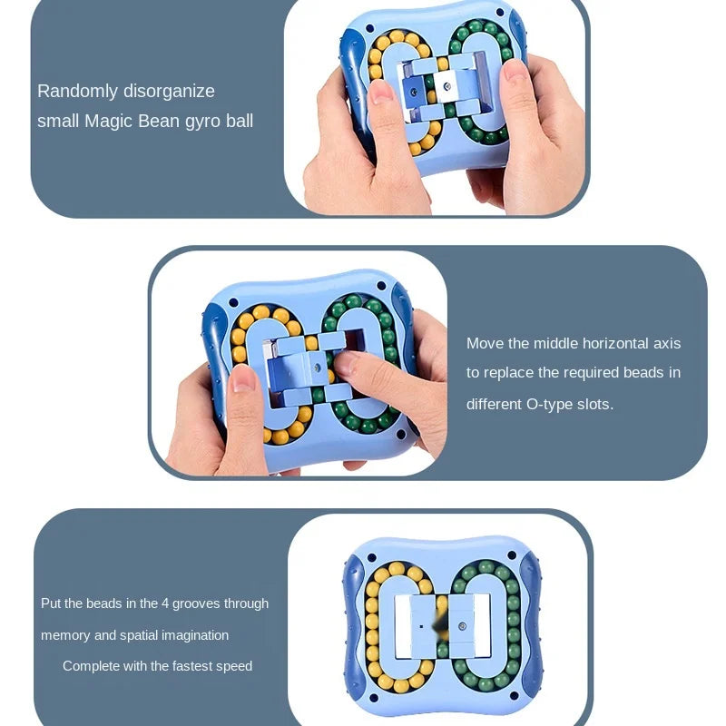 Rotating Bean Fidget Puzzle – Geometric Fingertip Toy for Cognitive Development, Stress Relief & Focus – Educational Game for Kids & Adults