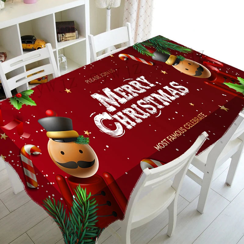 Festive Waterproof Table Cover – Oil-Resistant Rectangular Tablecloth for Holiday Gatherings, Available in Nine Sizes