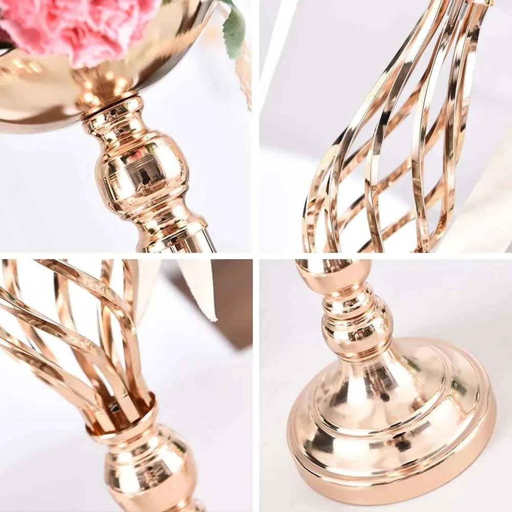 Refined Metal Candle Holder Flower Vase Centerpieces: Perfect for Special Events, Weddings, and Festive Decor - Home Fads