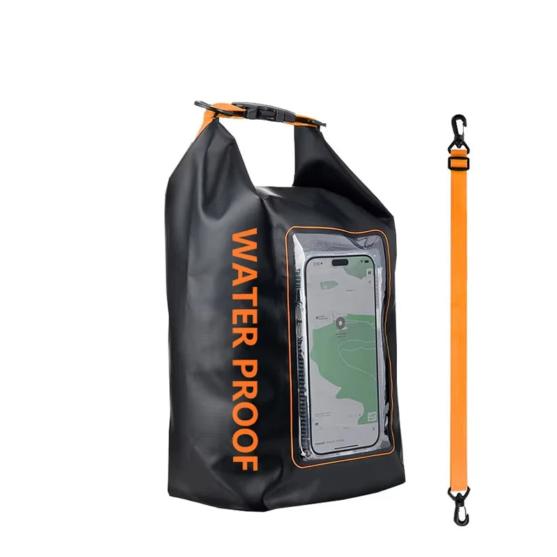 Sac étanche en PVC – Rangement flottant 2 L/5 L avec support de téléphone et sangle pour la randonnée, le bateau, le rafting et les sports nautiques