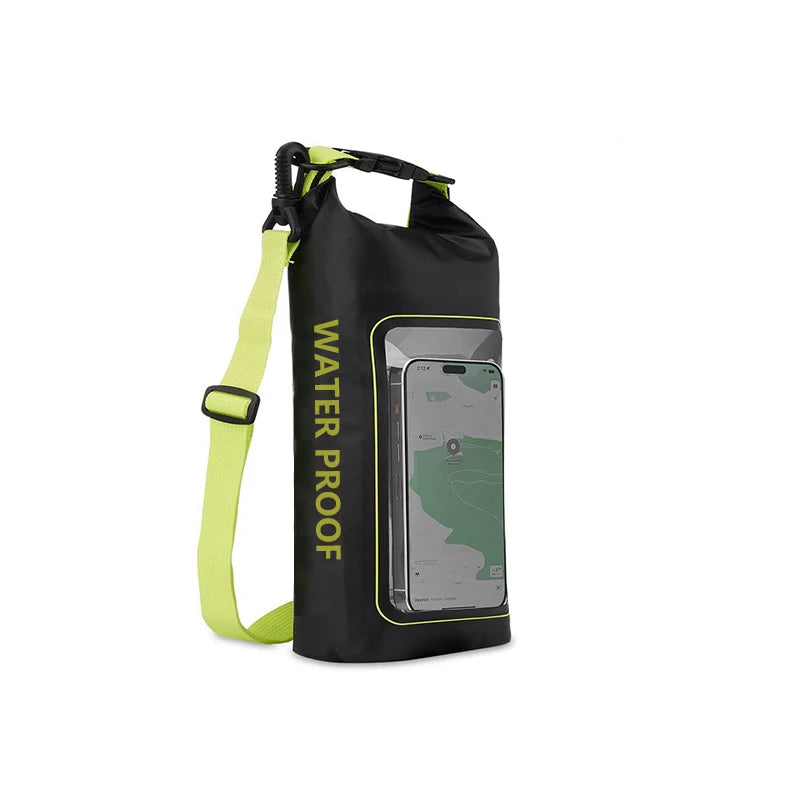 Sac étanche en PVC – Rangement flottant 2 L/5 L avec support de téléphone et sangle pour la randonnée, le bateau, le rafting et les sports nautiques