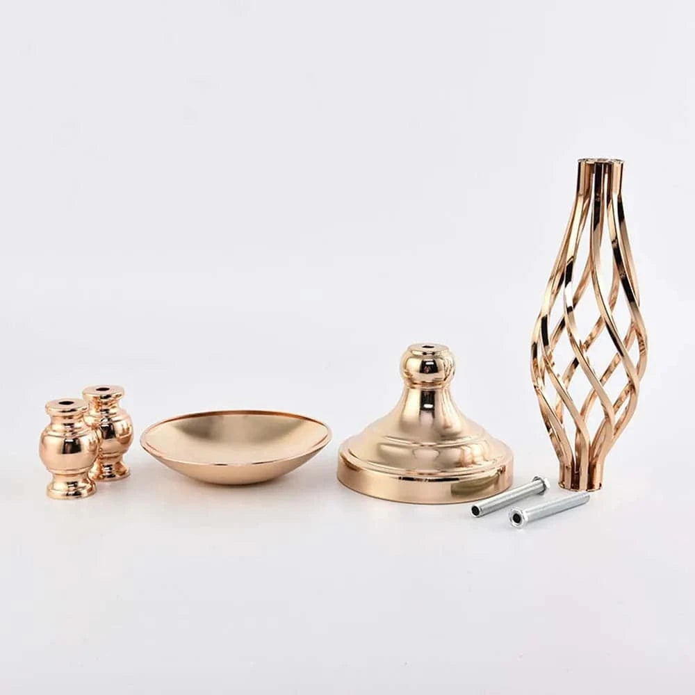 Refined Metal Candle Holder Flower Vase Centerpieces: Perfect for Special Events, Weddings, and Festive Decor - Home Fads