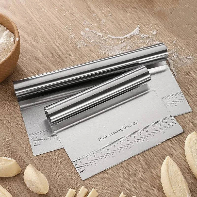 Professional Grade Stainless Steel Dough Chopper and Bench Scraper: Precision Pastry Cutting Tool - Home Fads
