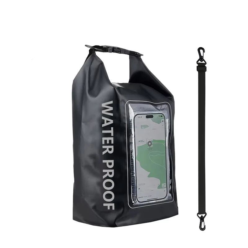 Sac étanche en PVC – Rangement flottant 2 L/5 L avec support de téléphone et sangle pour la randonnée, le bateau, le rafting et les sports nautiques