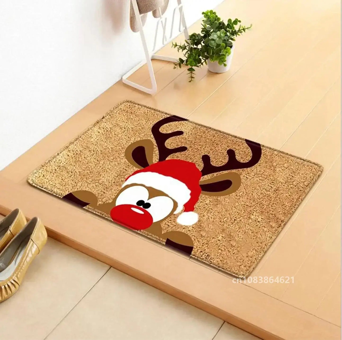 Holiday Doormat - Snowman, Gnomes & Elk Design for Indoor/Outdoor Entrance – Seasonal Home Decor Door Mat