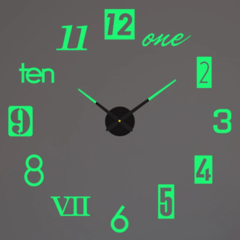 Simple 16 Inch Wall Clock - DIY Acrylic Mirror Stickers - Minimalist Design - Home Fads