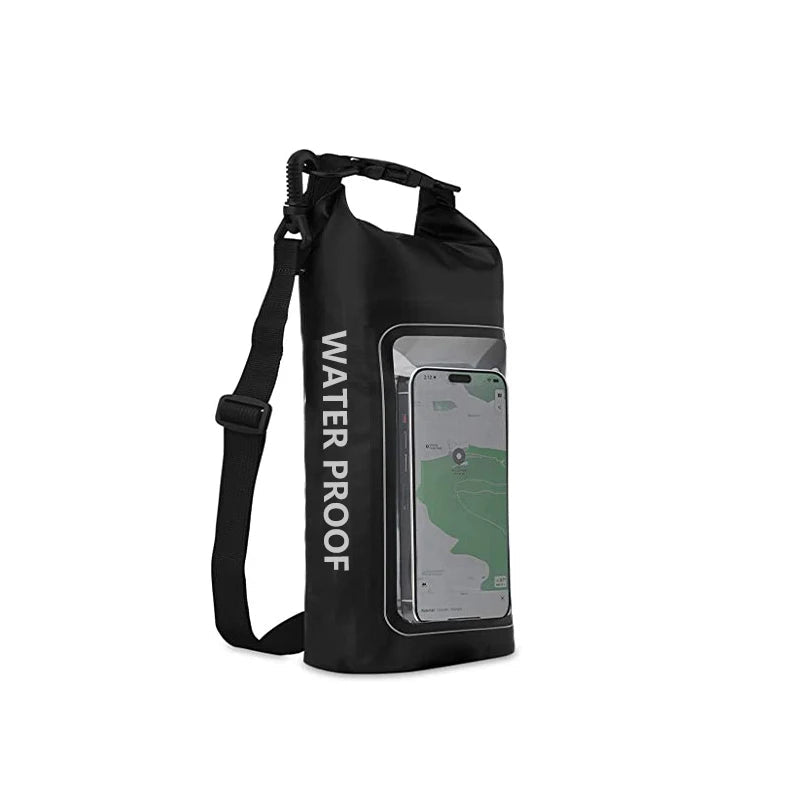 Sac étanche en PVC – Rangement flottant 2 L/5 L avec support de téléphone et sangle pour la randonnée, le bateau, le rafting et les sports nautiques