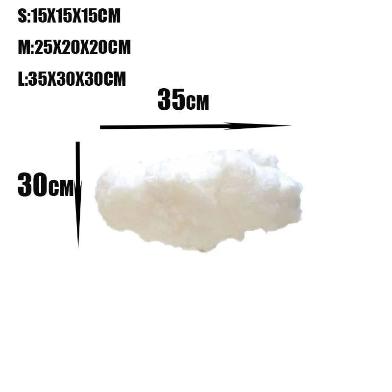 Premium Artificial White Cotton Cloud Wedding Background Decor Props - Ideal for Christmas, Birthday Parties, and Living Room DIY Hanging Decor - Home Fads