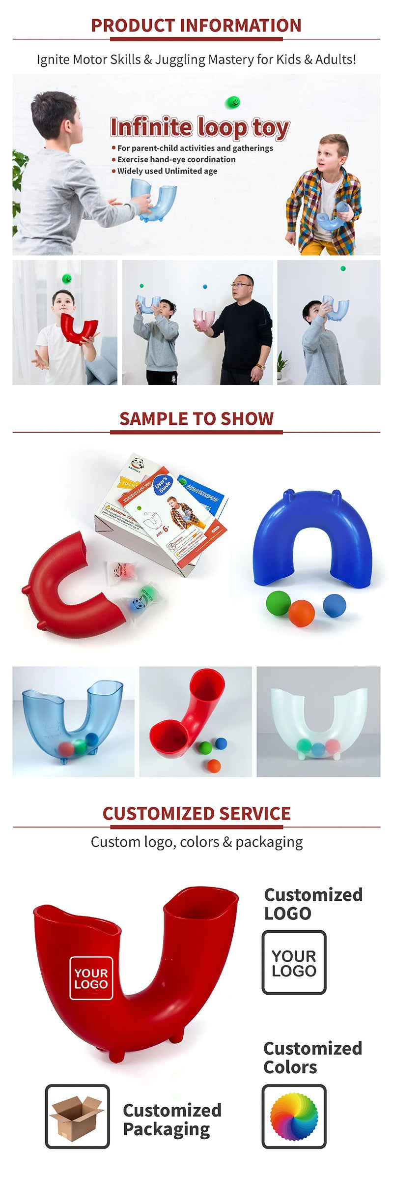 Jeu de jonglerie CurveTube – Jeu de motricité à 3 balles pour jouer en intérieur et en extérieur