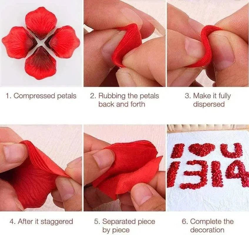 5000/100pcs Artificial Fake Rose Petals Red Colorful Simulation Silk Roses Petal for Valentines Day Wedding Party Romantic Decor - Home Fads