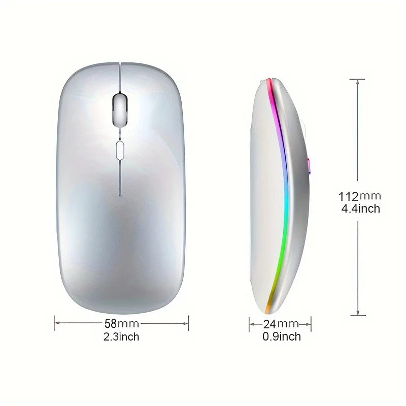 Advanced Rechargeable 2.4G Wireless Gaming Mouse with Bluetooth 5.2 and Dynamic LED Backlighting