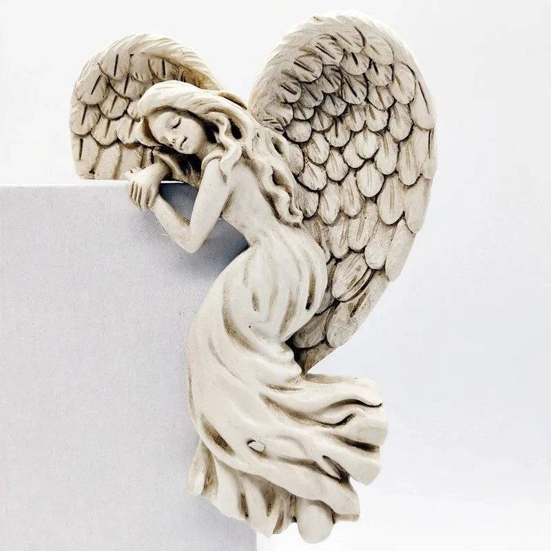 Resin Angel Wings Door Frame Ornament - Elegant Indoor and Outdoor Decoration for Clinics, Hospitals, Restaurants, and Homes - Home Fads