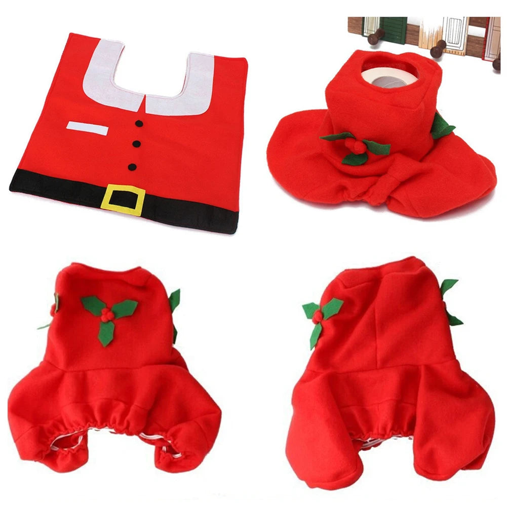 Seasonal Bathroom Décor Set – Toilet Seat Cover, Foot Mat, and Tank Cover for Festive Home Decoration - Home Fads