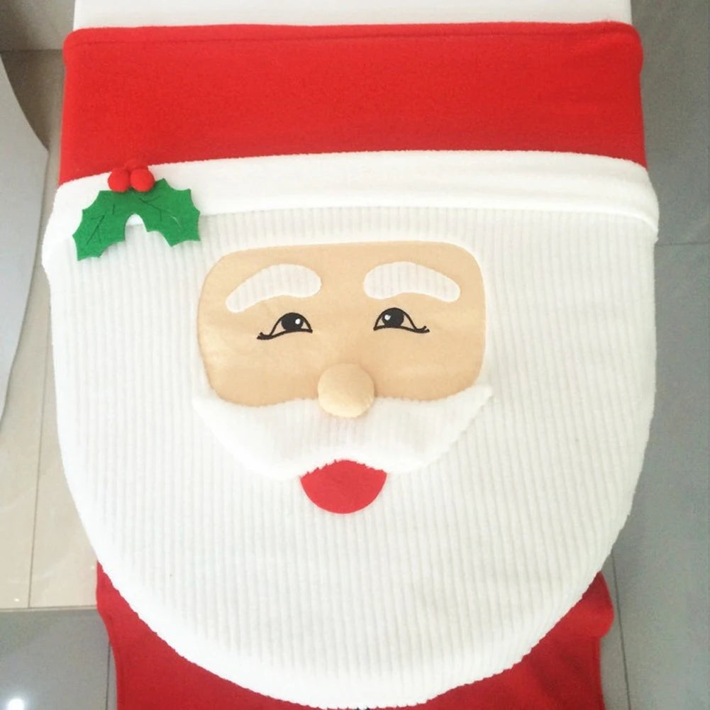 Seasonal Bathroom Décor Set – Toilet Seat Cover, Foot Mat, and Tank Cover for Festive Home Decoration - Home Fads